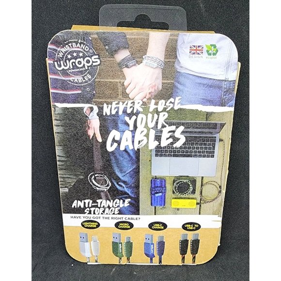 Wraps Braided Wristband 1 Meter Micro USB Data Sync & Charge Cable (WCMJV17) NEW - Picture 2 of 6